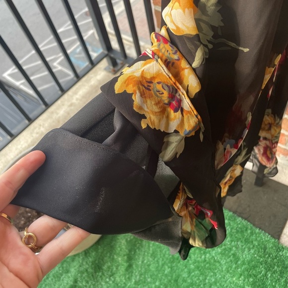 NWT Vintage Ralph Lauren Midi Dress Womens L Fairy Grunge Y2K Floral Goth Long - Picture 11 of 11